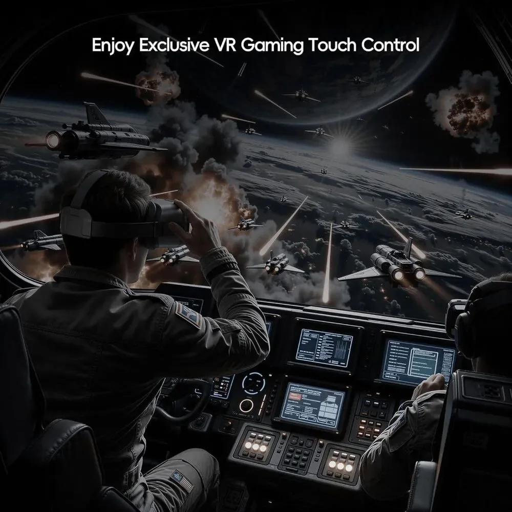 DESTEK V5 VR Headset for Phone with Controller Anti-Blue Eyes Protected HD Lens